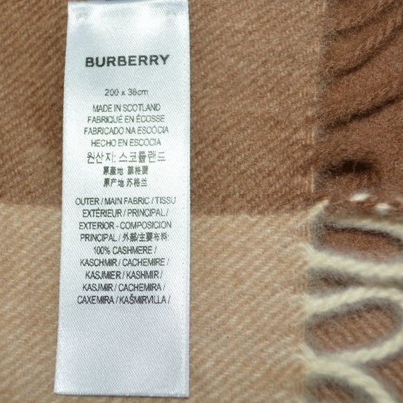 NWT BURBERRY LARGE HALF MEGA CHECK 100% CASHMERE CHECK SCARF - Picture 9 of 9